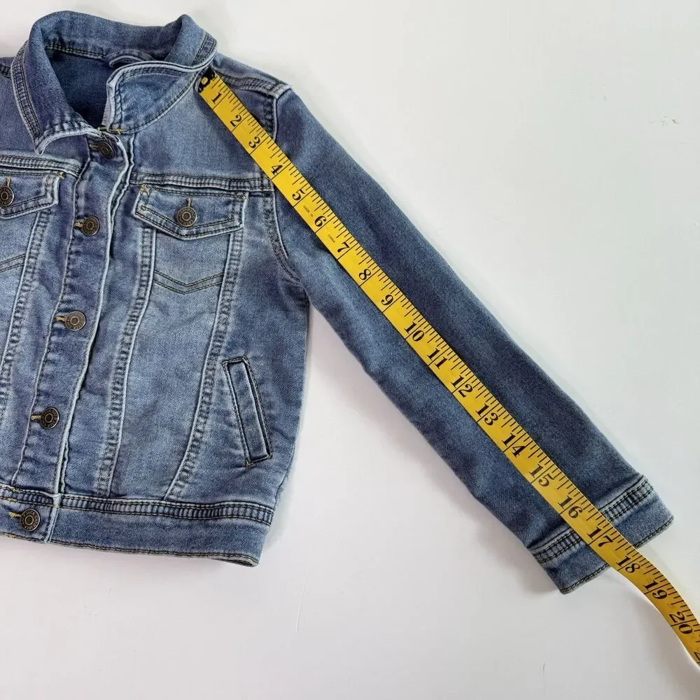 CAT & JACK Denim Jacket Girl's Toddler 5T Blue Jean Coat Outerwear Pockets Retro